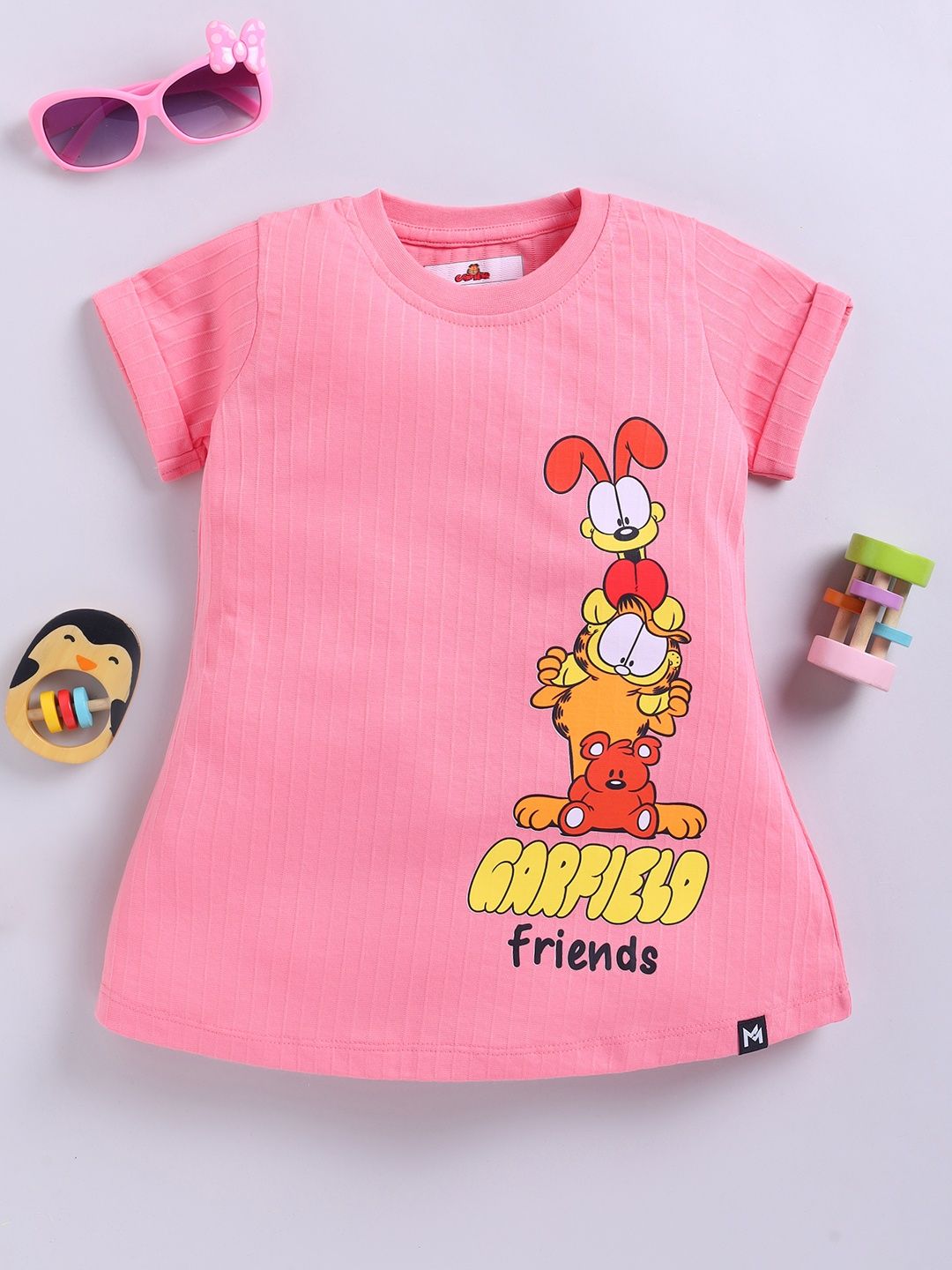 YK X Minute Mirth Girls Garfield Printed A-Line Dress-picture-30