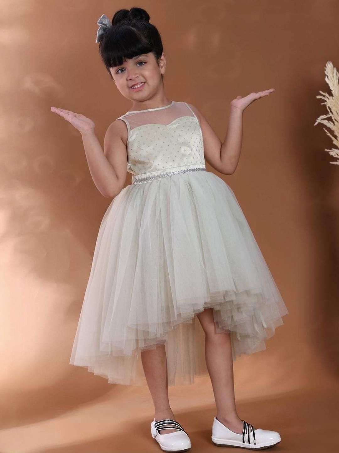 Toy Balloon kids Girls Embellished Round Neck Fit & Flare Dress