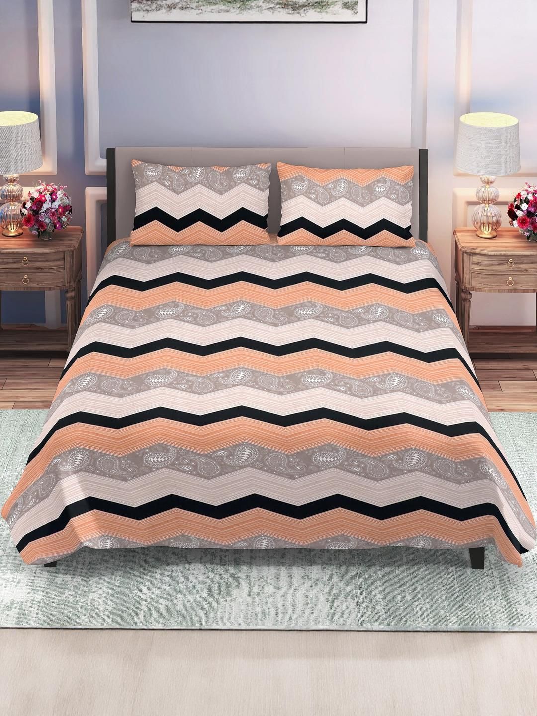 DREAM LIVING Printed Queen Size Bedsheet Set-image-7