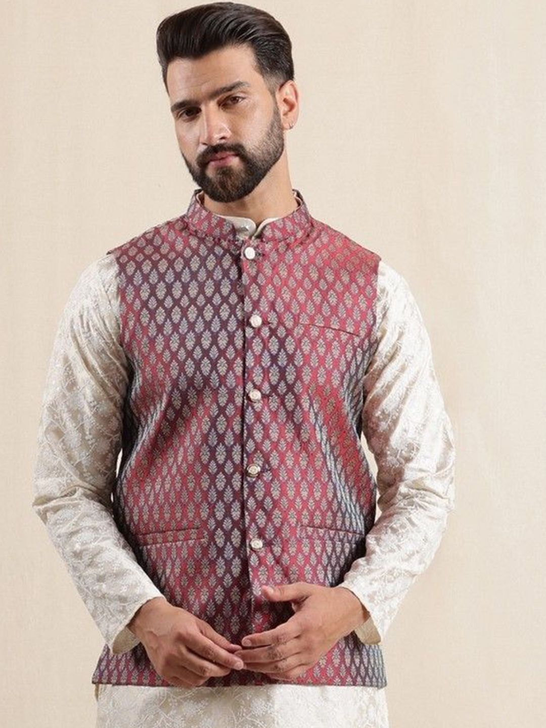 Anouk Woven Design Nehru Jacket-picture-31