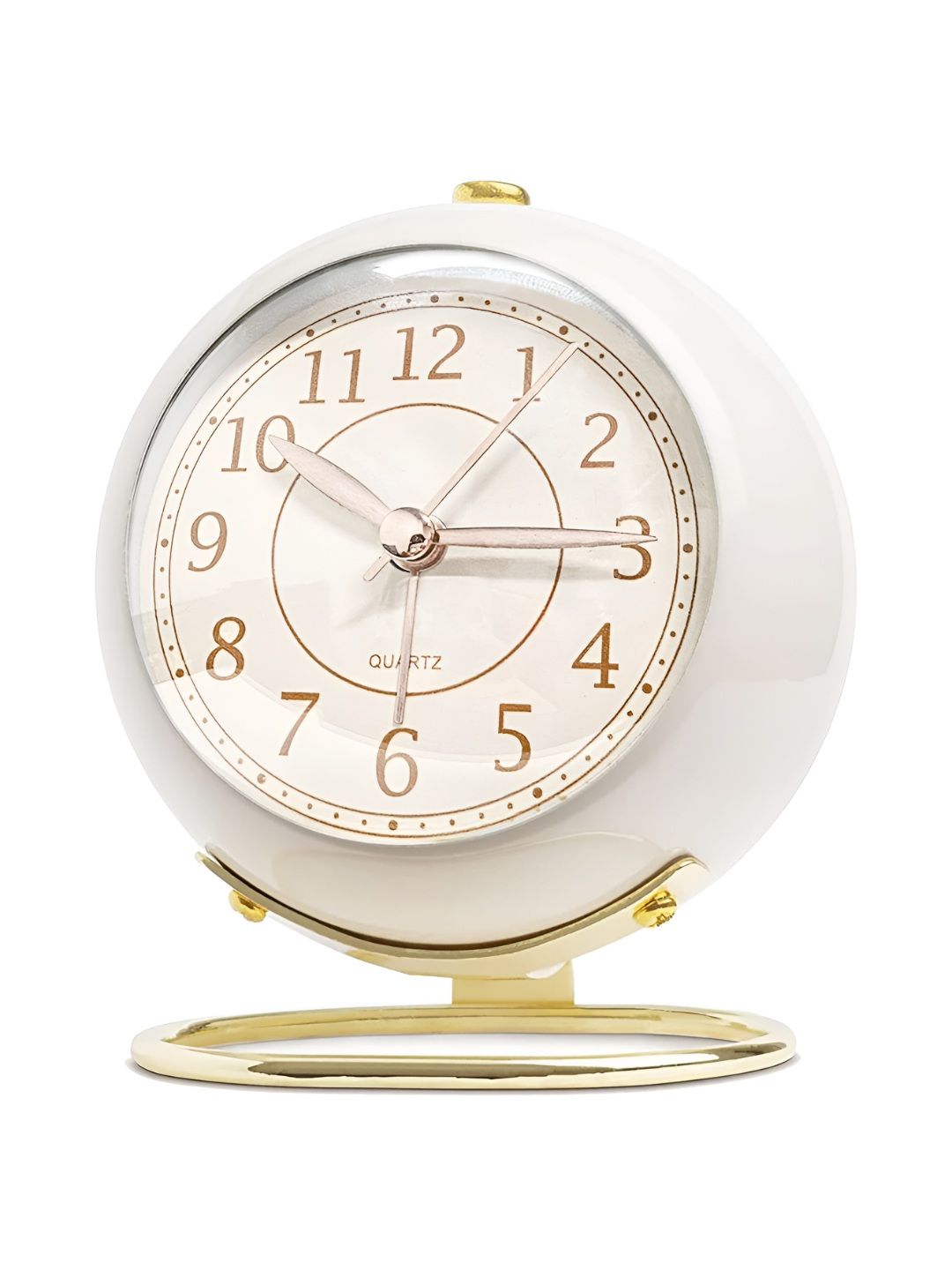 Kadio White & Gold-Toned Contemporary Alarm Clock-picture-20