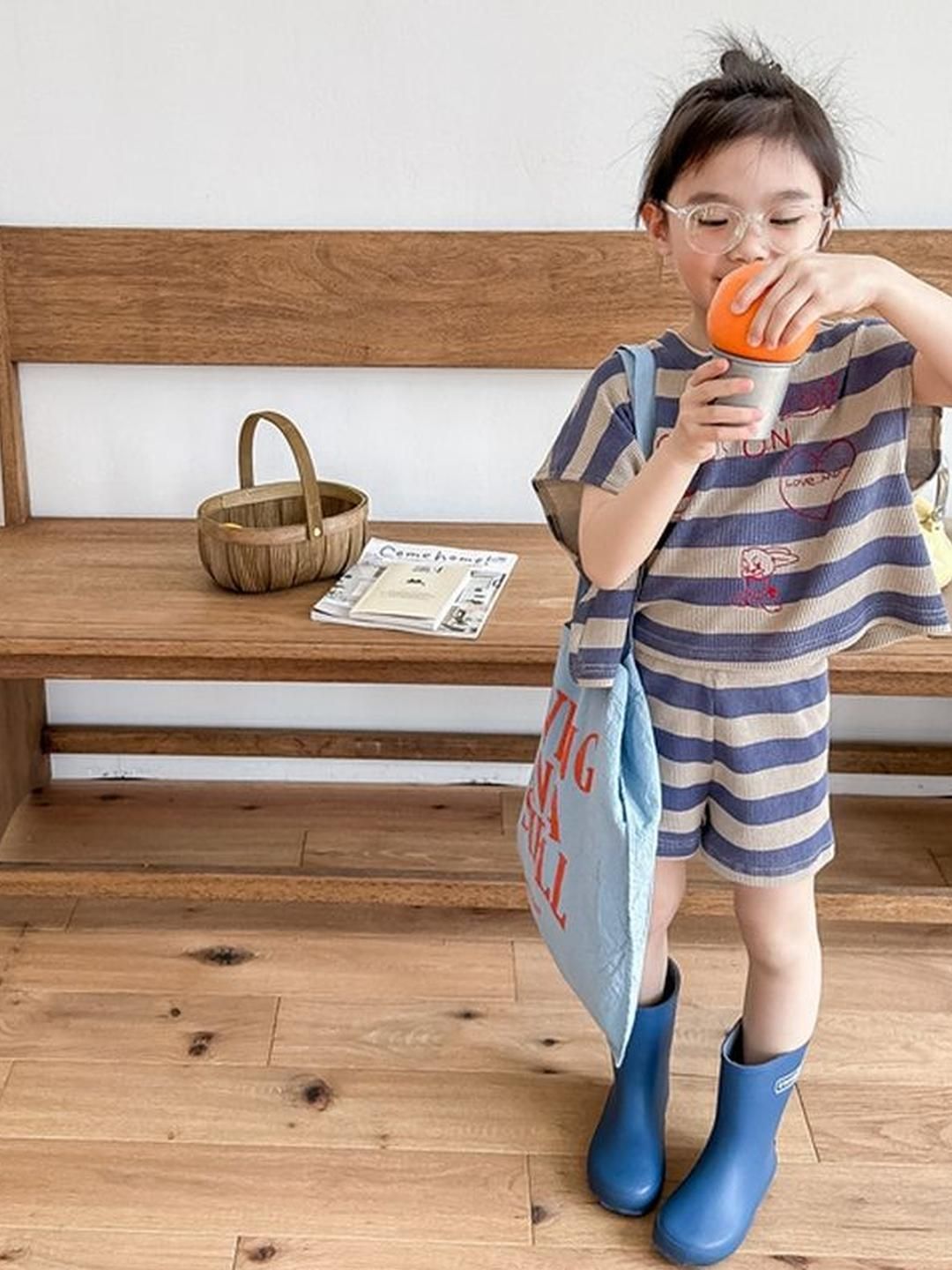 LULU & SKY Girls Striped Top with Shorts-picture-12