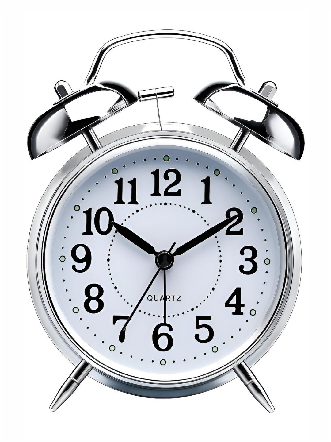 Kadio Silver-Toned & White Contemporary Alarm Clock-picture-30