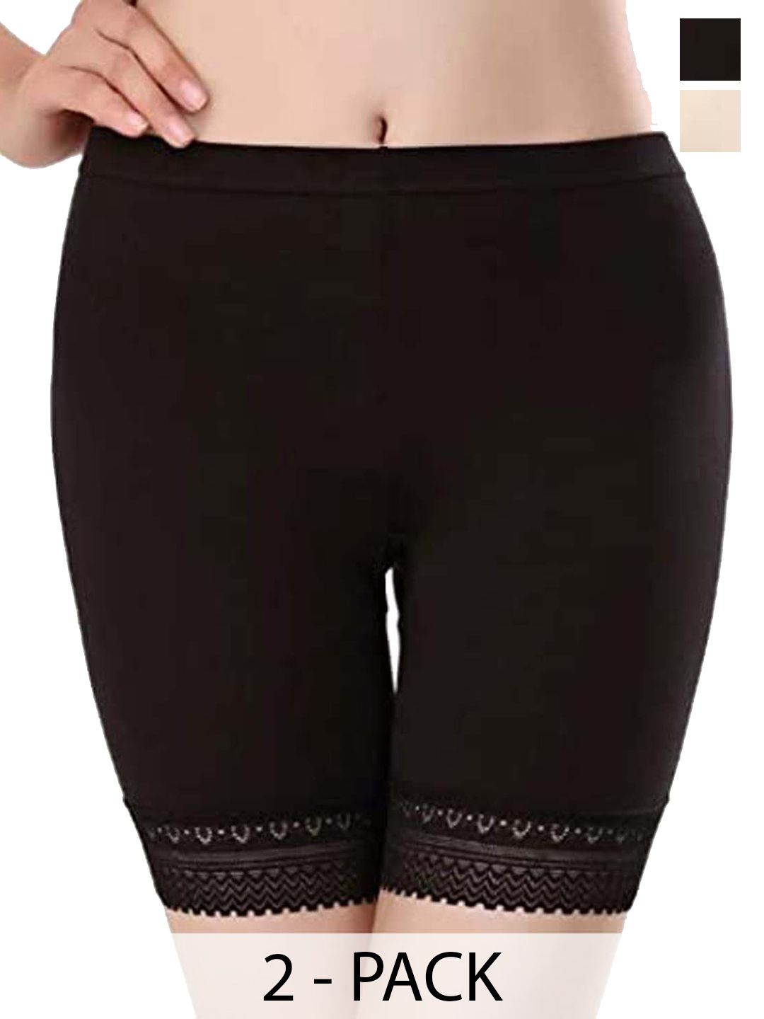 SHOPPY VILLA Women Pack Of 2 High-Rise Skinny Fit Rapid-Dry Shorts-picture-15