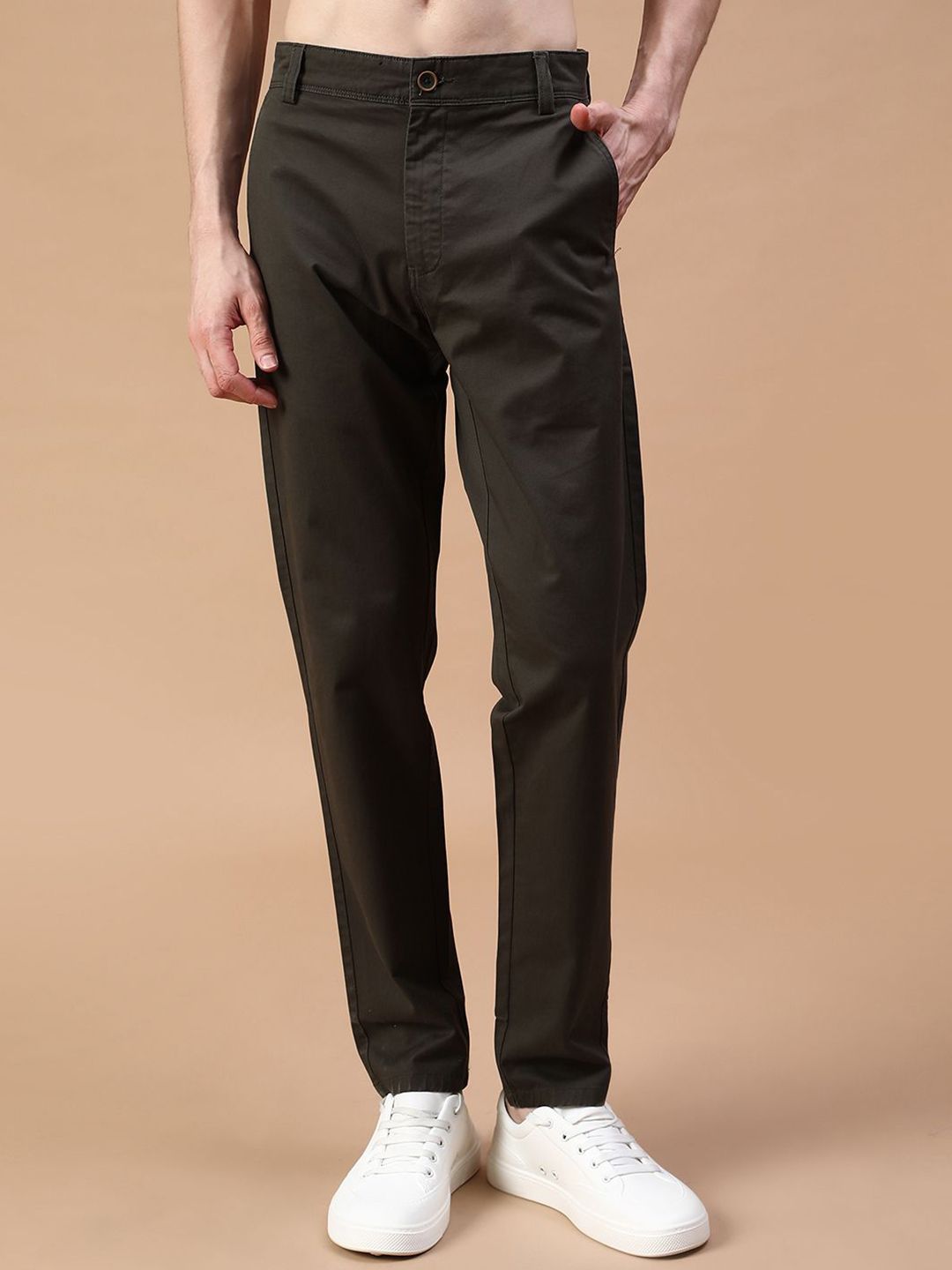 V-Mart Men Low-Rise Slim Fit Regular Trousers-picture-22