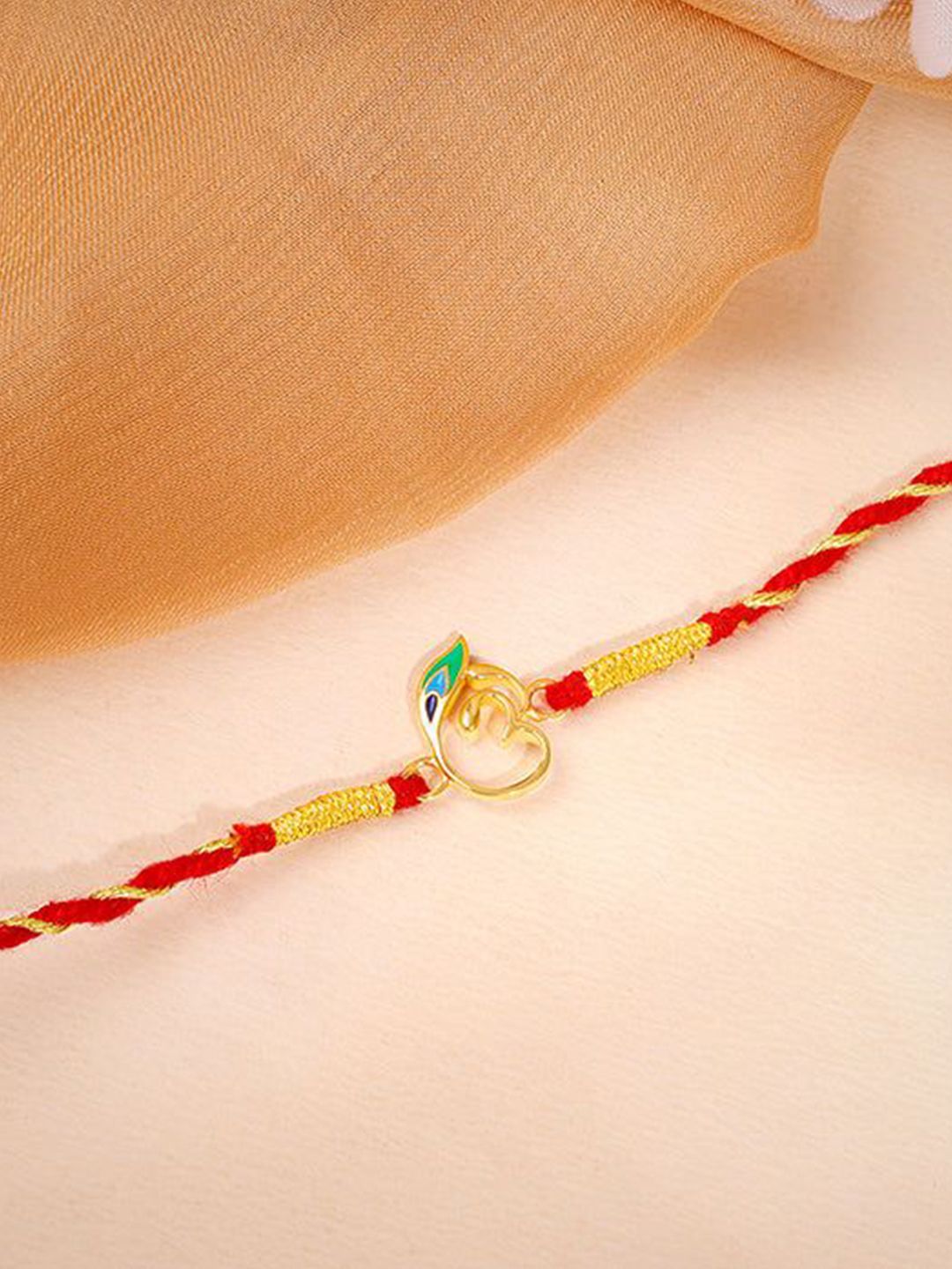 GIVA 925 Silver Feather Om Thread Rakhi With Roli and Chawal-picture-20
