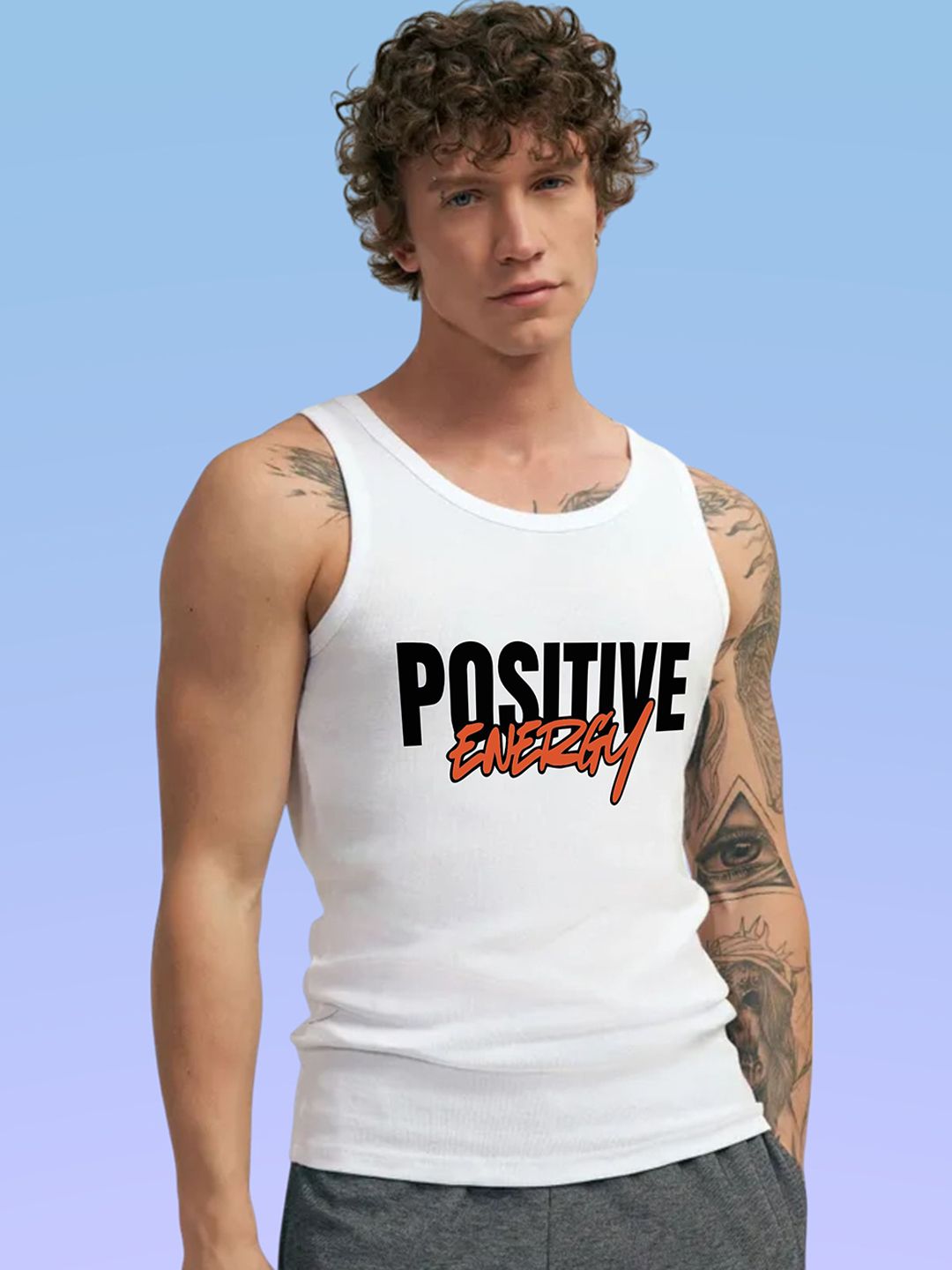 Uniplanet store Printed Scoop Neck Gym Vest UVM-PS-ENERGY-WHT-S-image-39