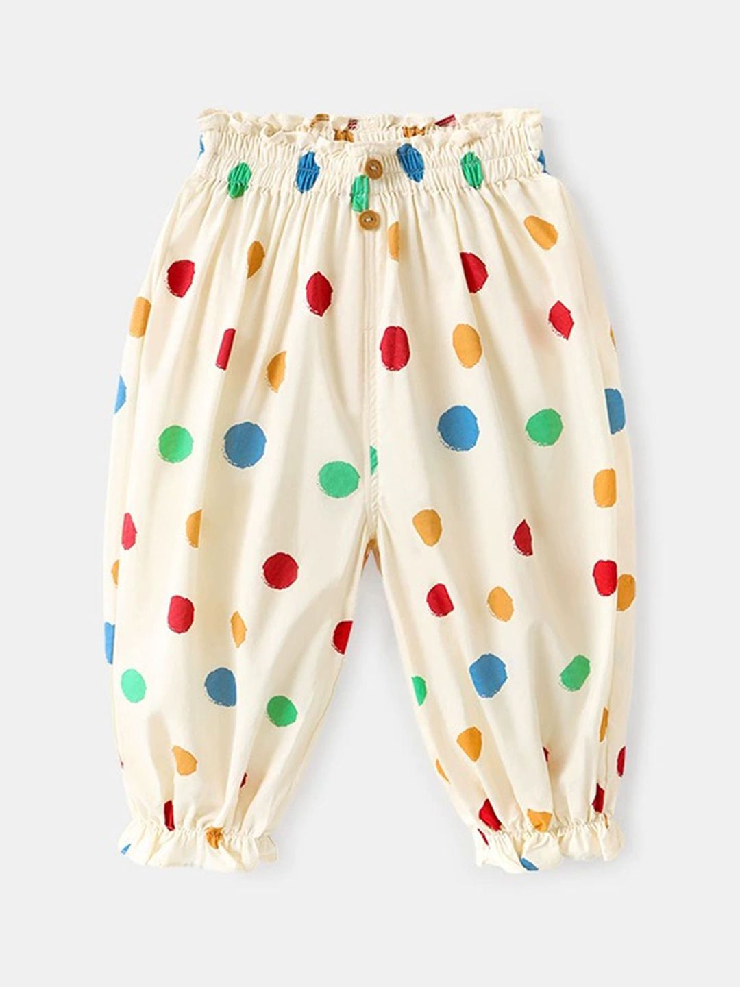 LULU & SKY Girls Polka Dot Printed Loose Fit High-Rise Pleated Trousers-picture-28