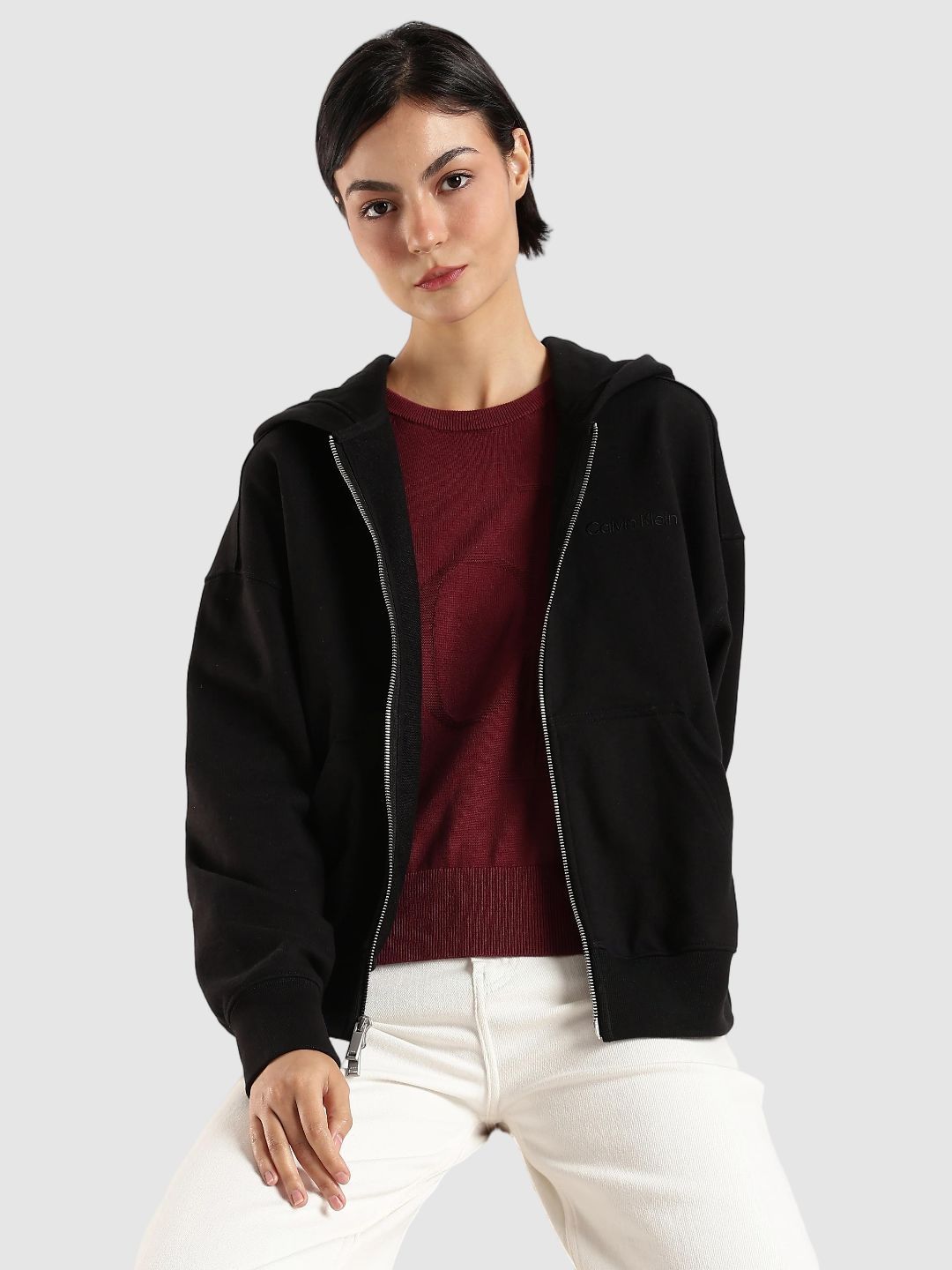 Calvin Klein Jeans Women Hooded Cotton Sweatshirt-picture-28