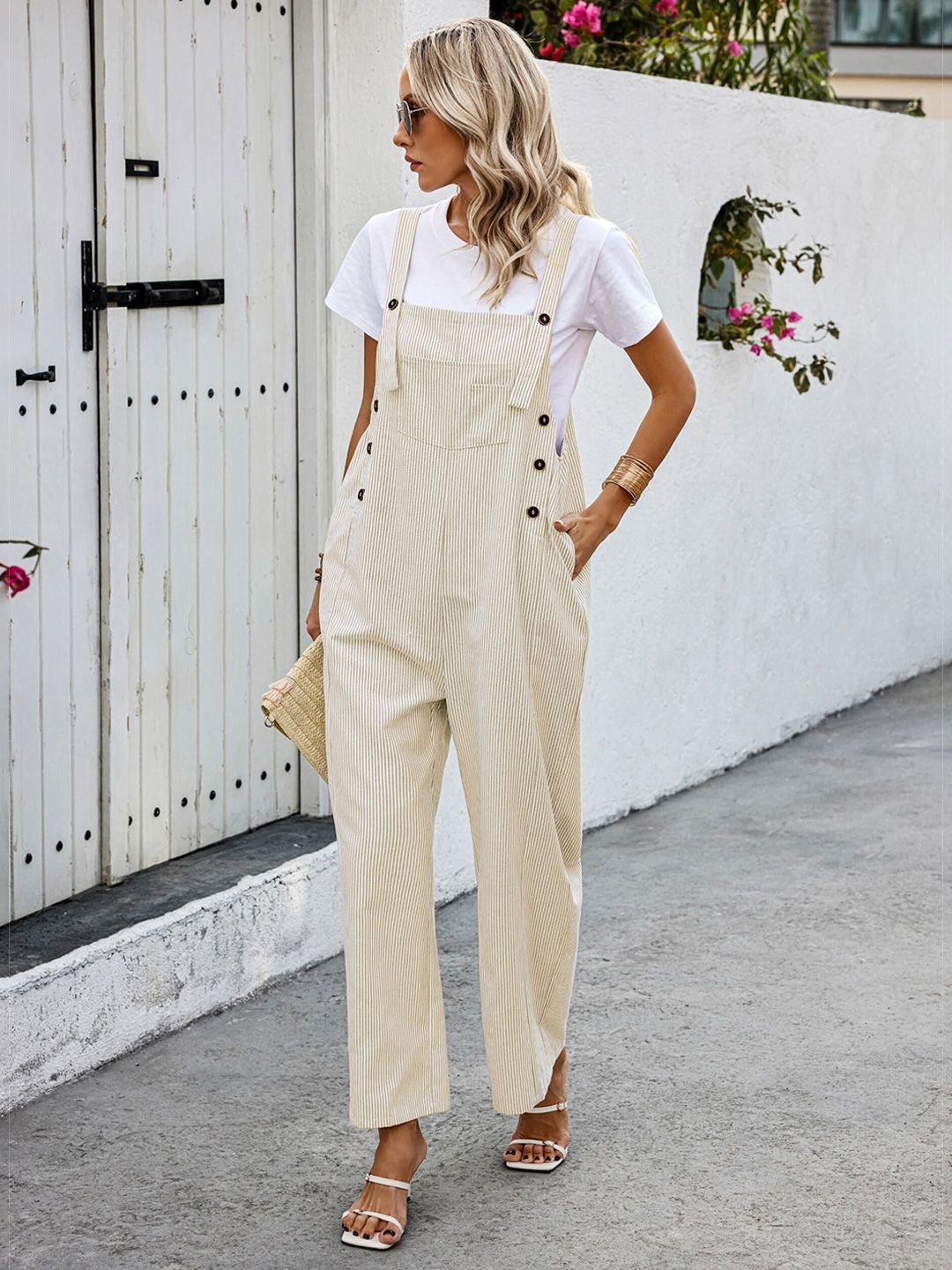 Outzidr Striped Dungaree