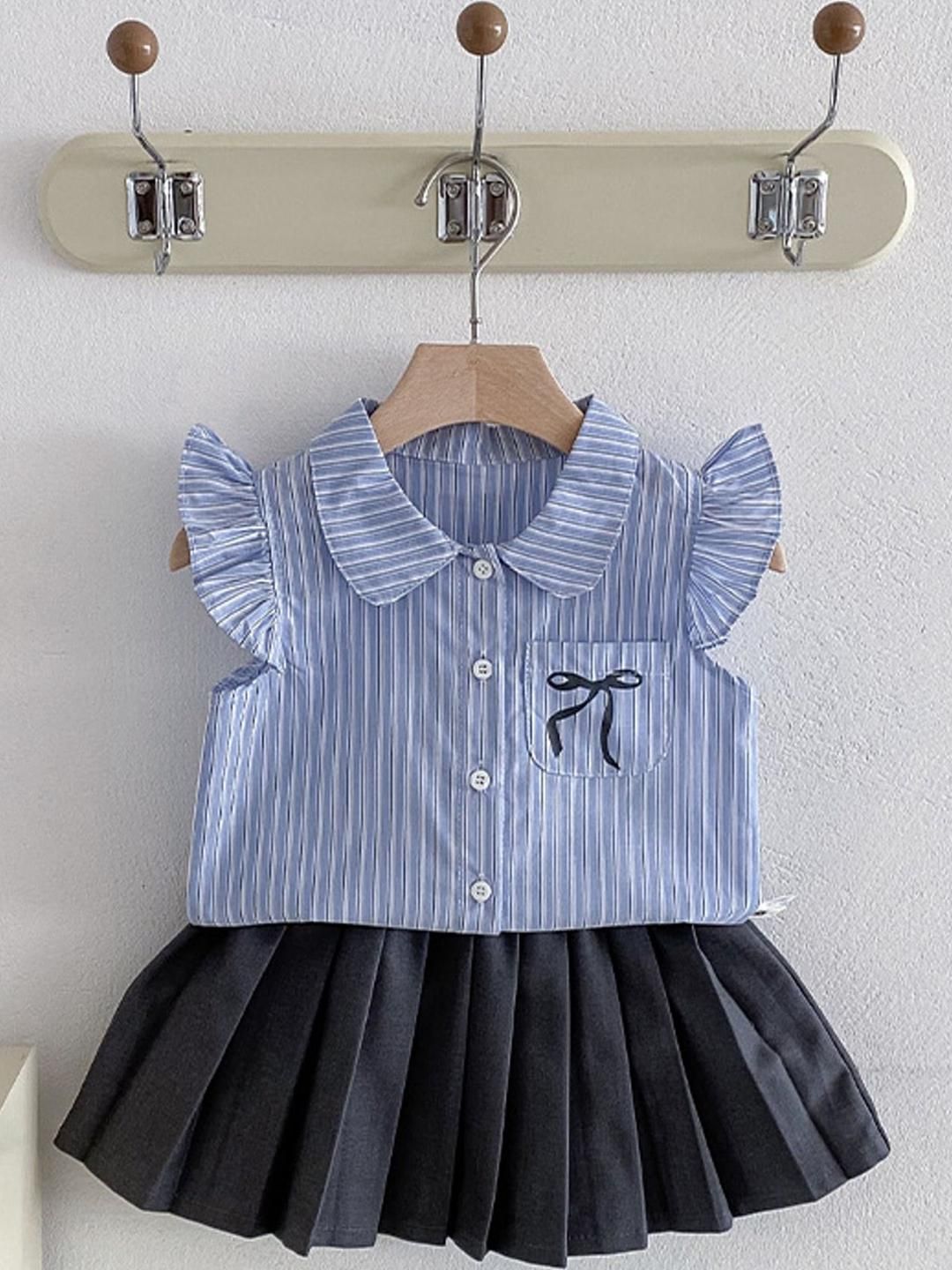 LULU & SKY Girls Striped Top with Skirt-image-26