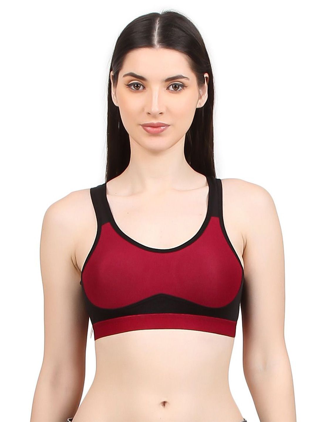 Halfspin Colourblocked Full Coverage Underwired Non Padded  Seamless Cotton Bra