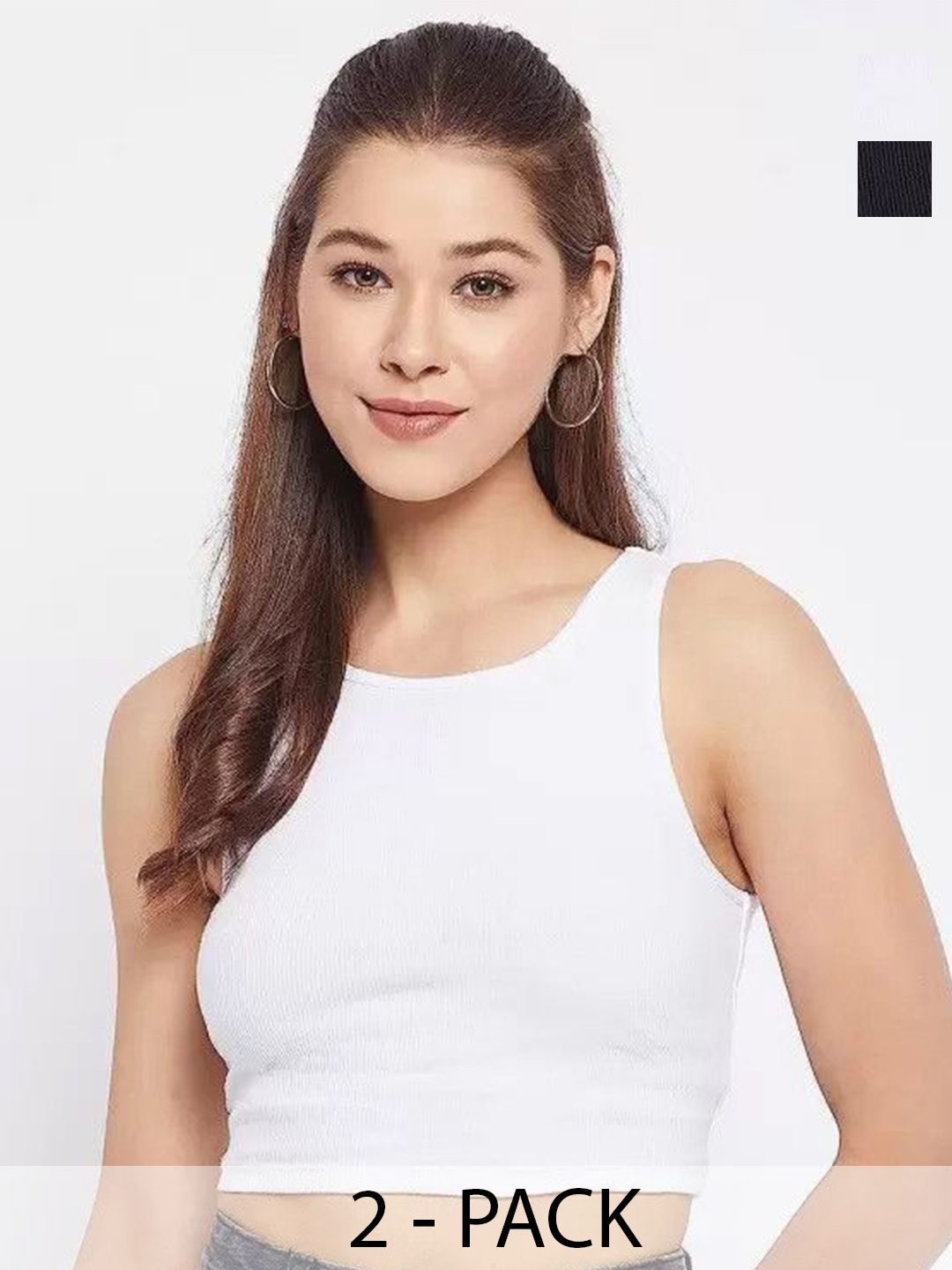 SRISARAS Women Pack of 2 Scoop Neck Tank Crop Top-picture-39