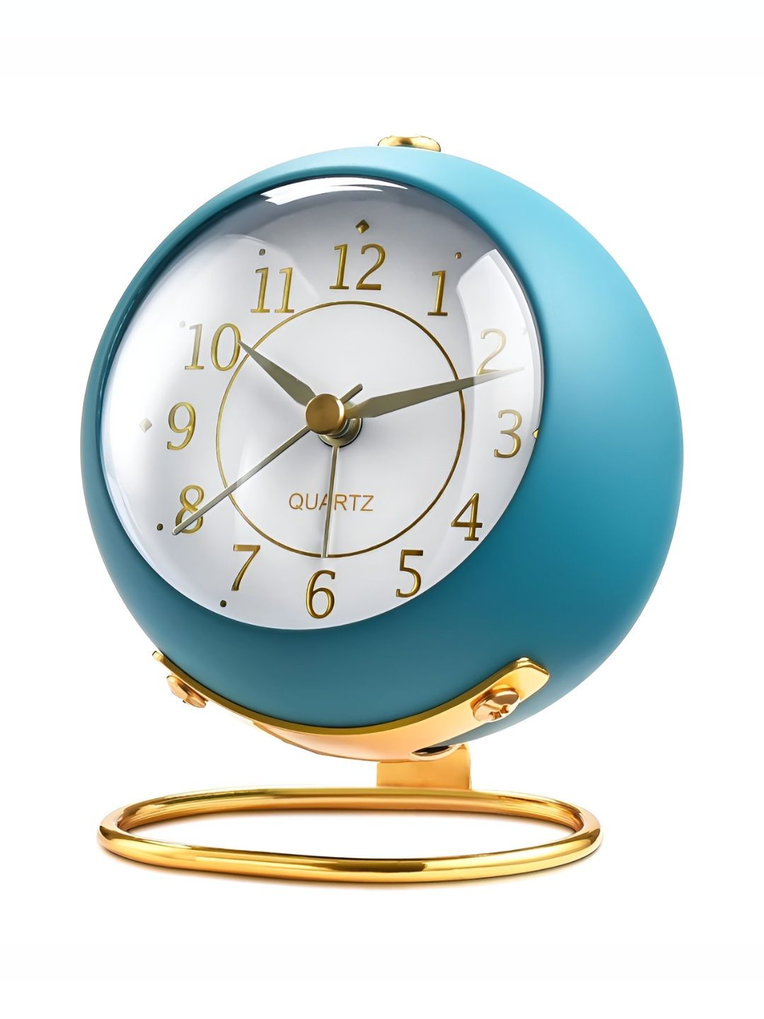Kadio Blue & Gold-Toned Round Shaped Analogue Contemporary Alarm Clock-picture-29