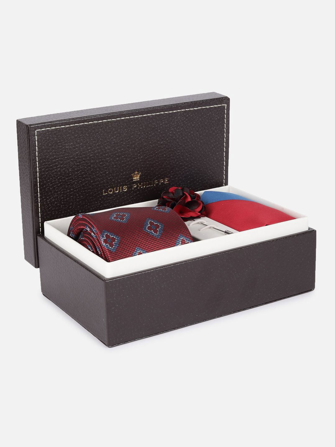 Louis Philippe Men Accessory Gift Set of Tie and Pocket Square-picture-30