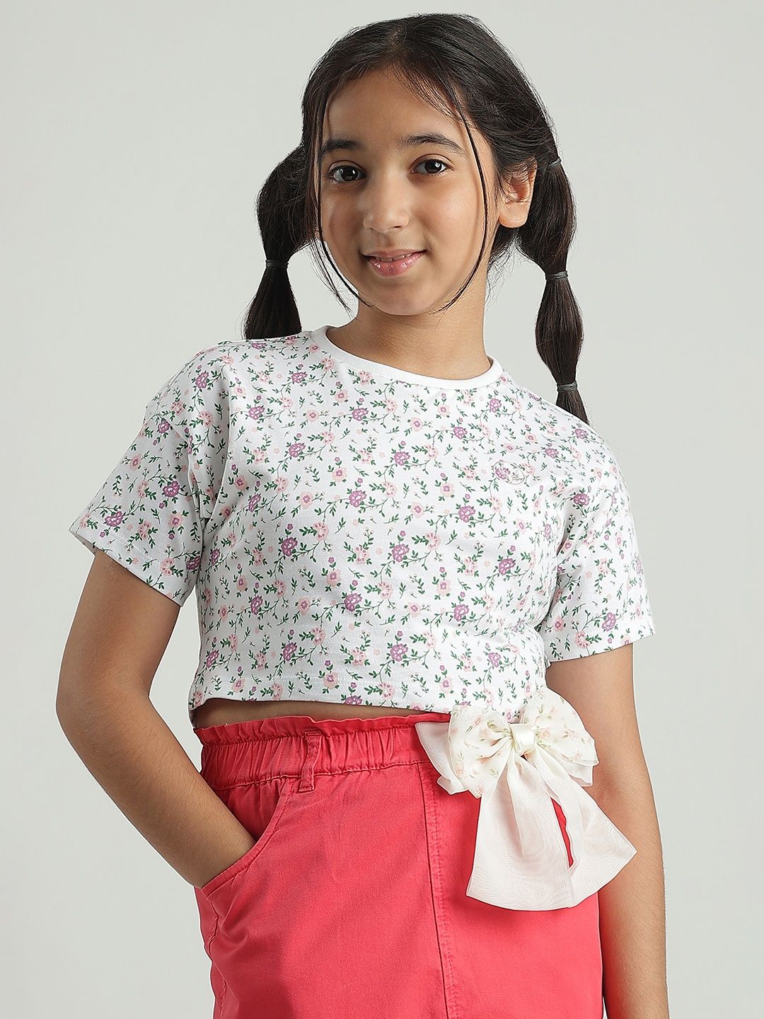 Allen Solly Junior Girls Floral Printed Pure Cotton T-shirt-picture-10