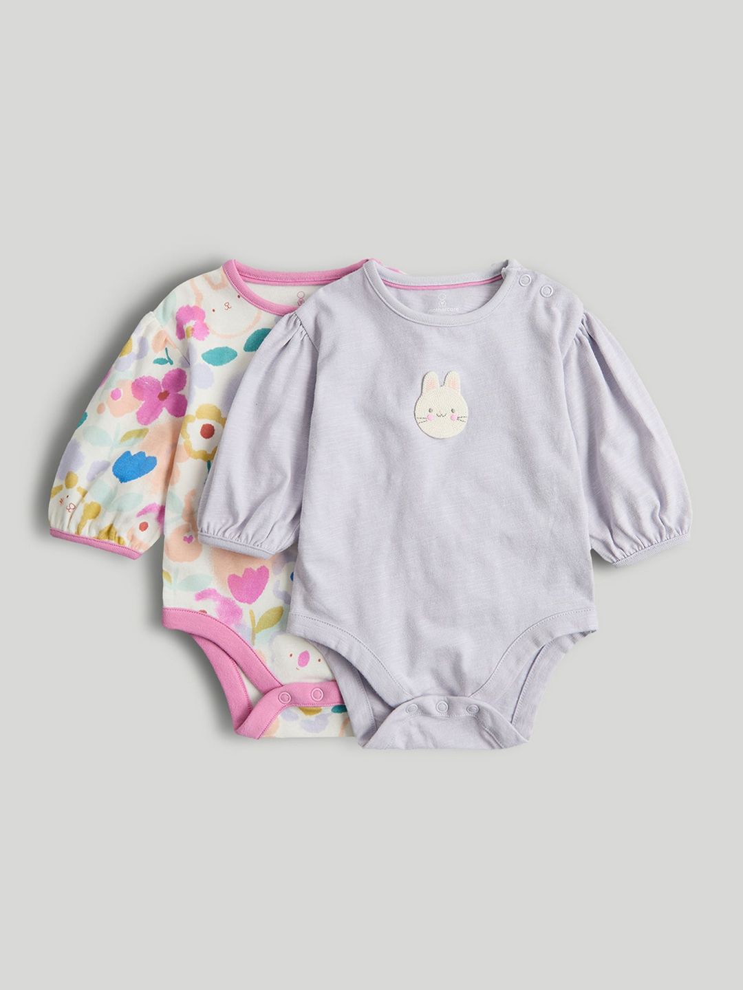 Mothercare Infant Girls Pack Of 2 Printed Pure Cotton Round Neck Bodysuit-picture-27