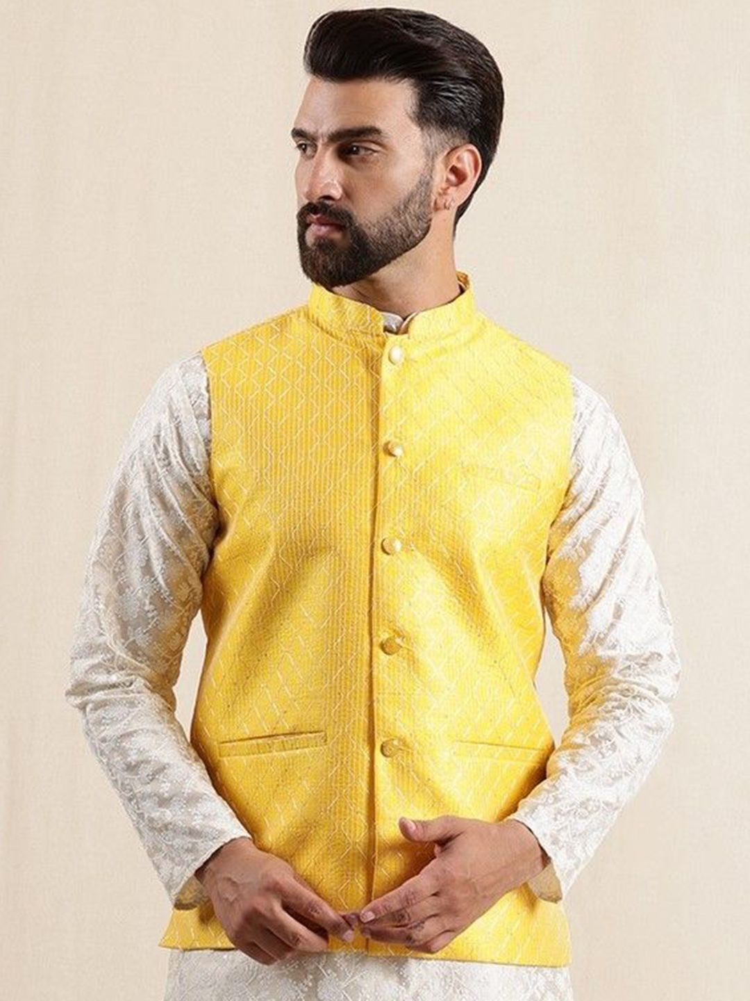 Anouk Embroidered Nehru Jacket-picture-29
