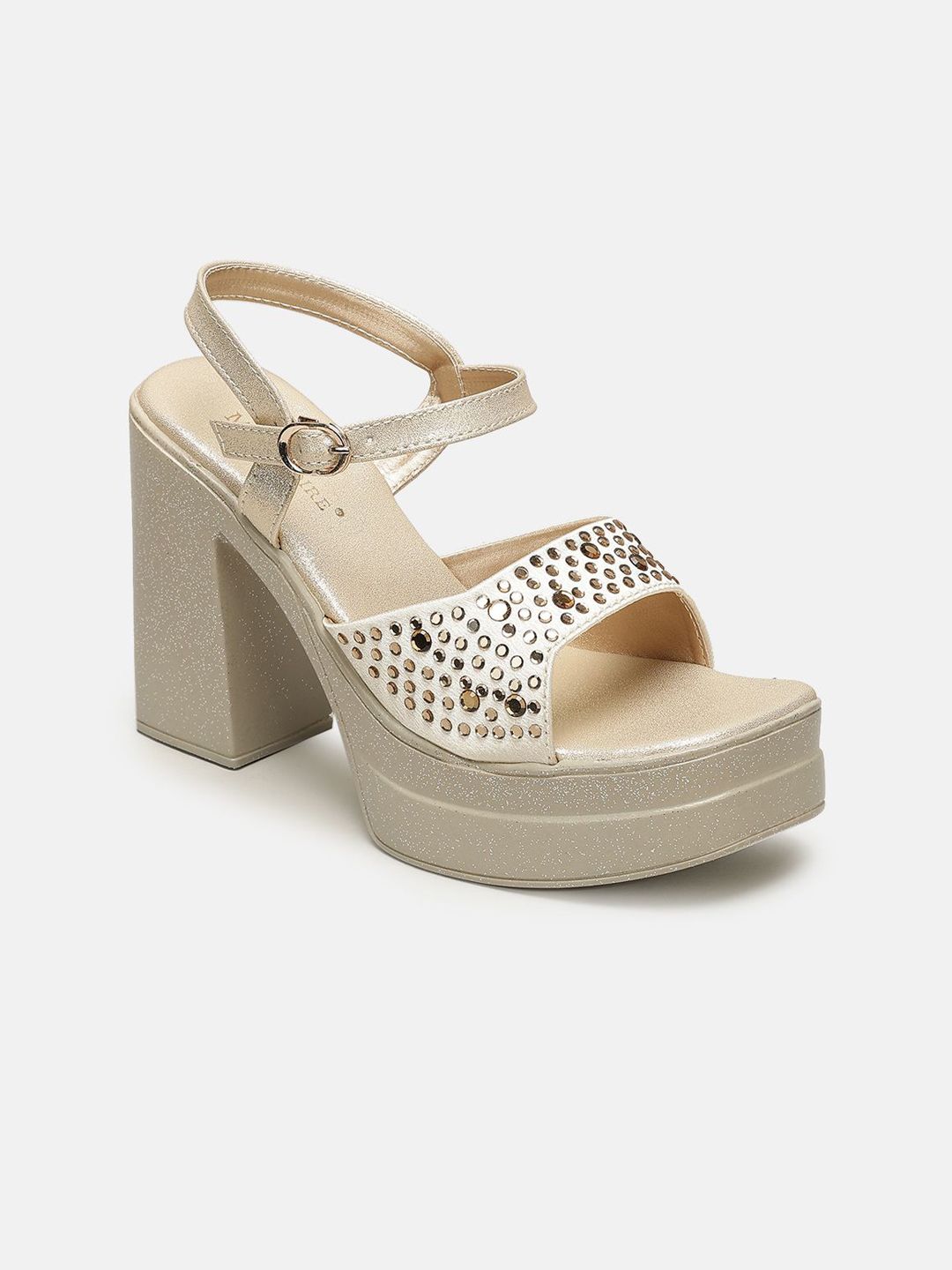 Marc Loire Women Embellished PU Party Block Sandals-picture-28