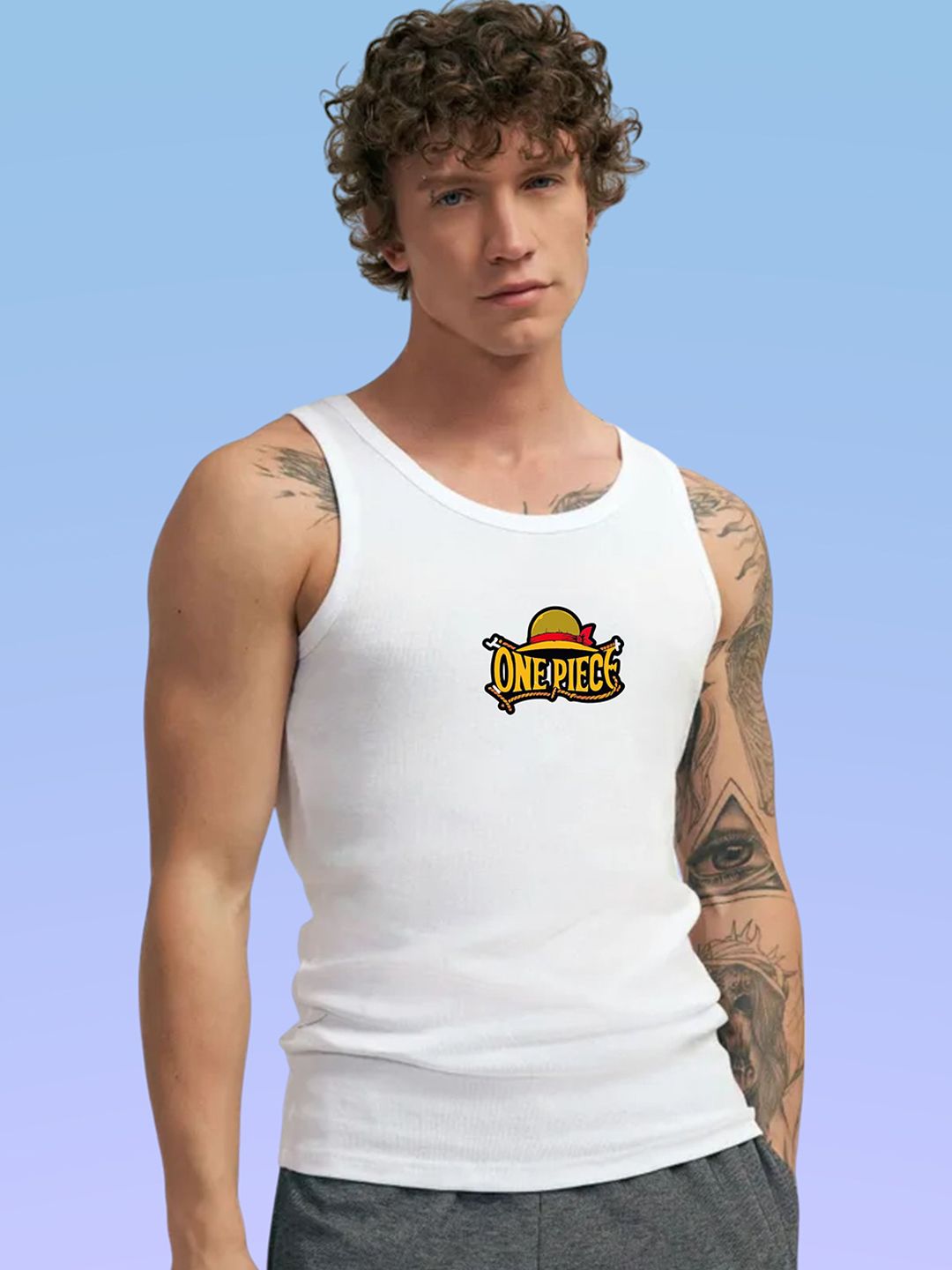 Uniplanet store Printed Scoop Neck Gym Vest UVM-NEWCAP-ONEPIECE-WHT-S-picture-53