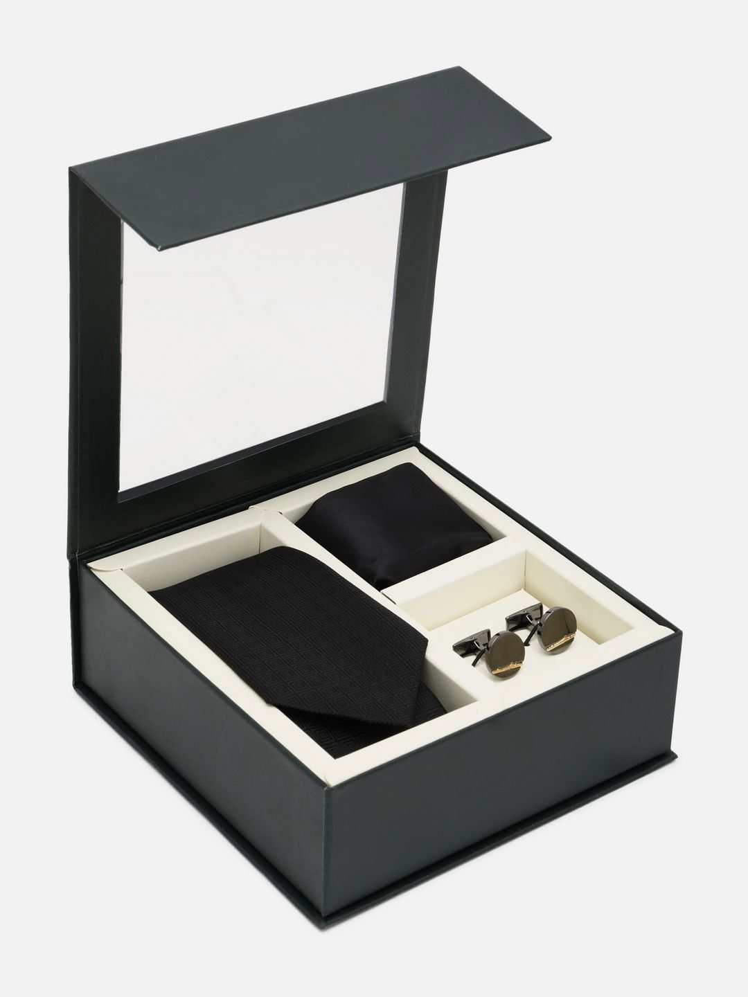 Peter England Men Tie, Cufflinks And Pocket Square Accessory Gift Set-picture-15