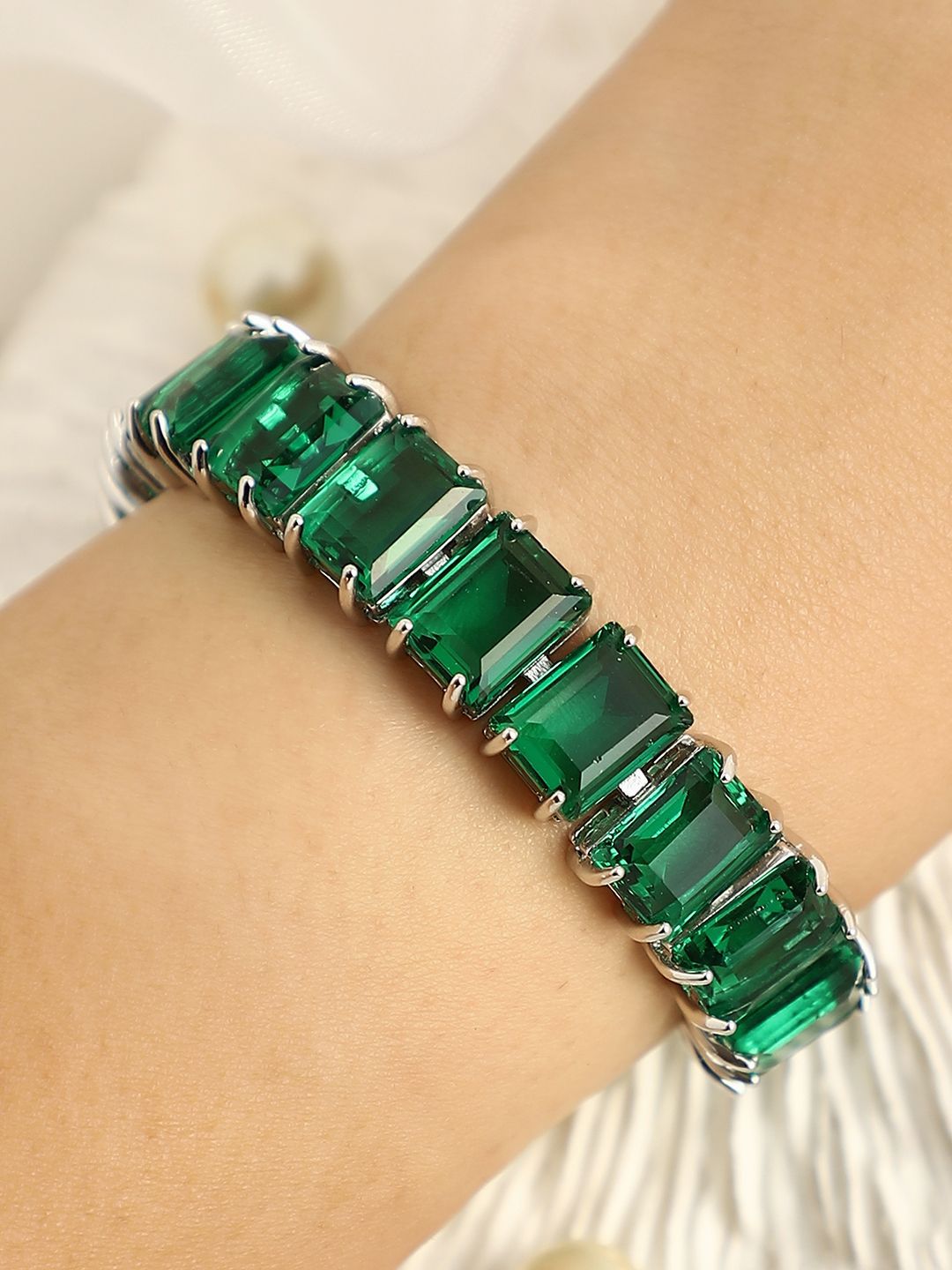 SOHI Women Silver-Plated The Crystal-Quad Tennis Wraparound Bracelet-picture-21