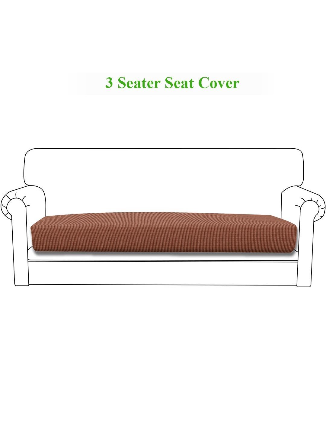 HOKIPO Brown Solid Jacquard 1 Piece Sofa Cover-picture-37