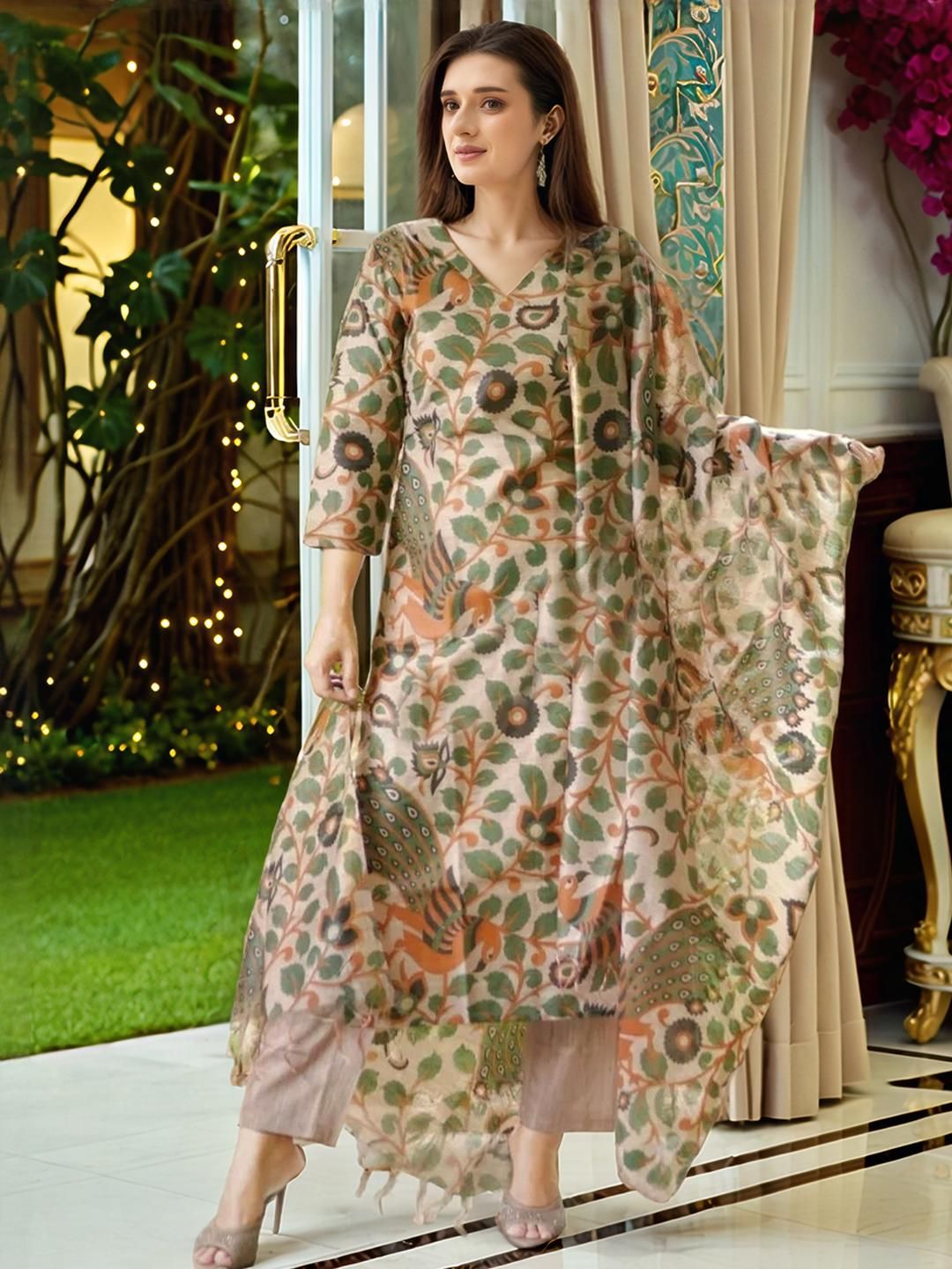 Aaghnya Women Viscose Rayon Printed Kurta Sets-picture-34