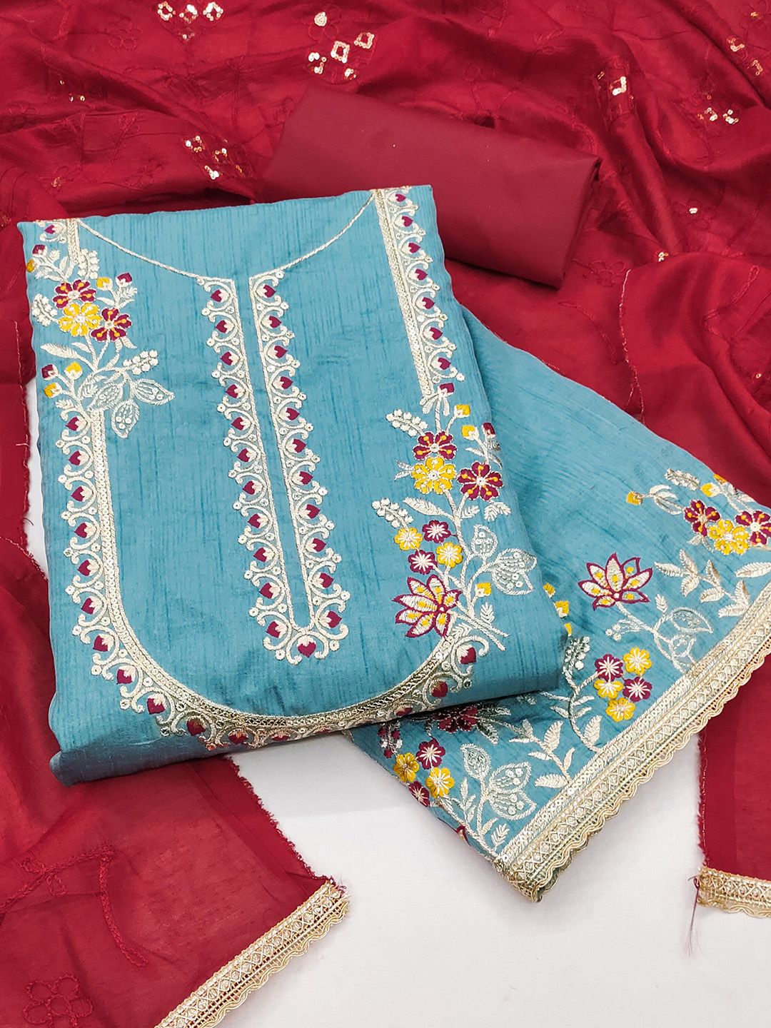 MANVAA Embroidered Unstitched Dress Material-image-25