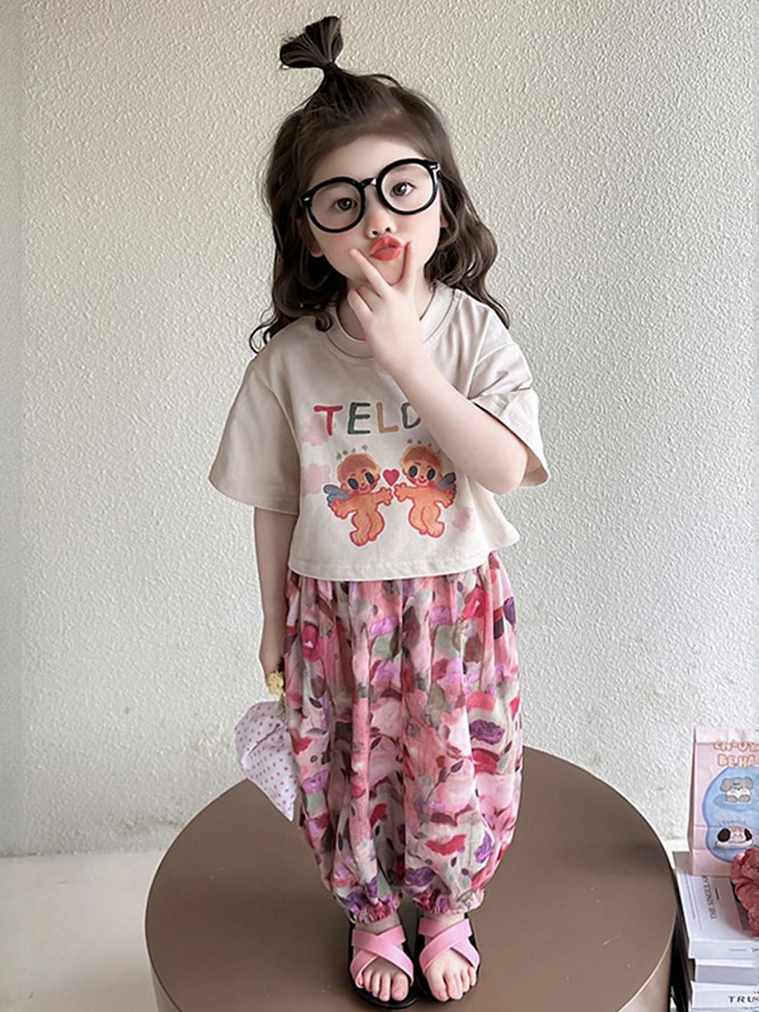 LULU & SKY Girls Printed T-shirt with Dhoti Pants-picture-22