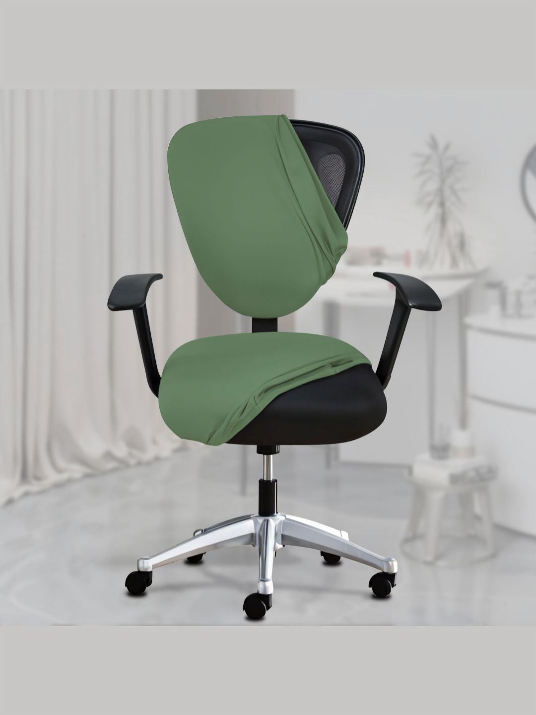 Lazi Green Stretchable Office Chair Cover-picture-11