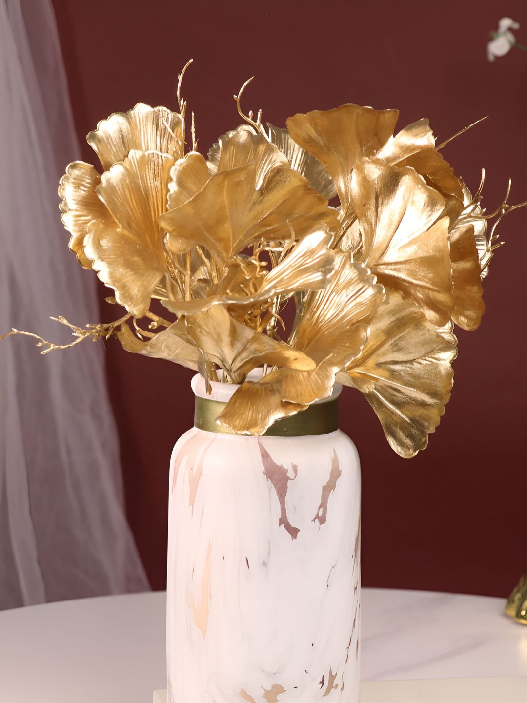 Art Street Gold-Toned 1 Pieces Frangipani Artificial Plant