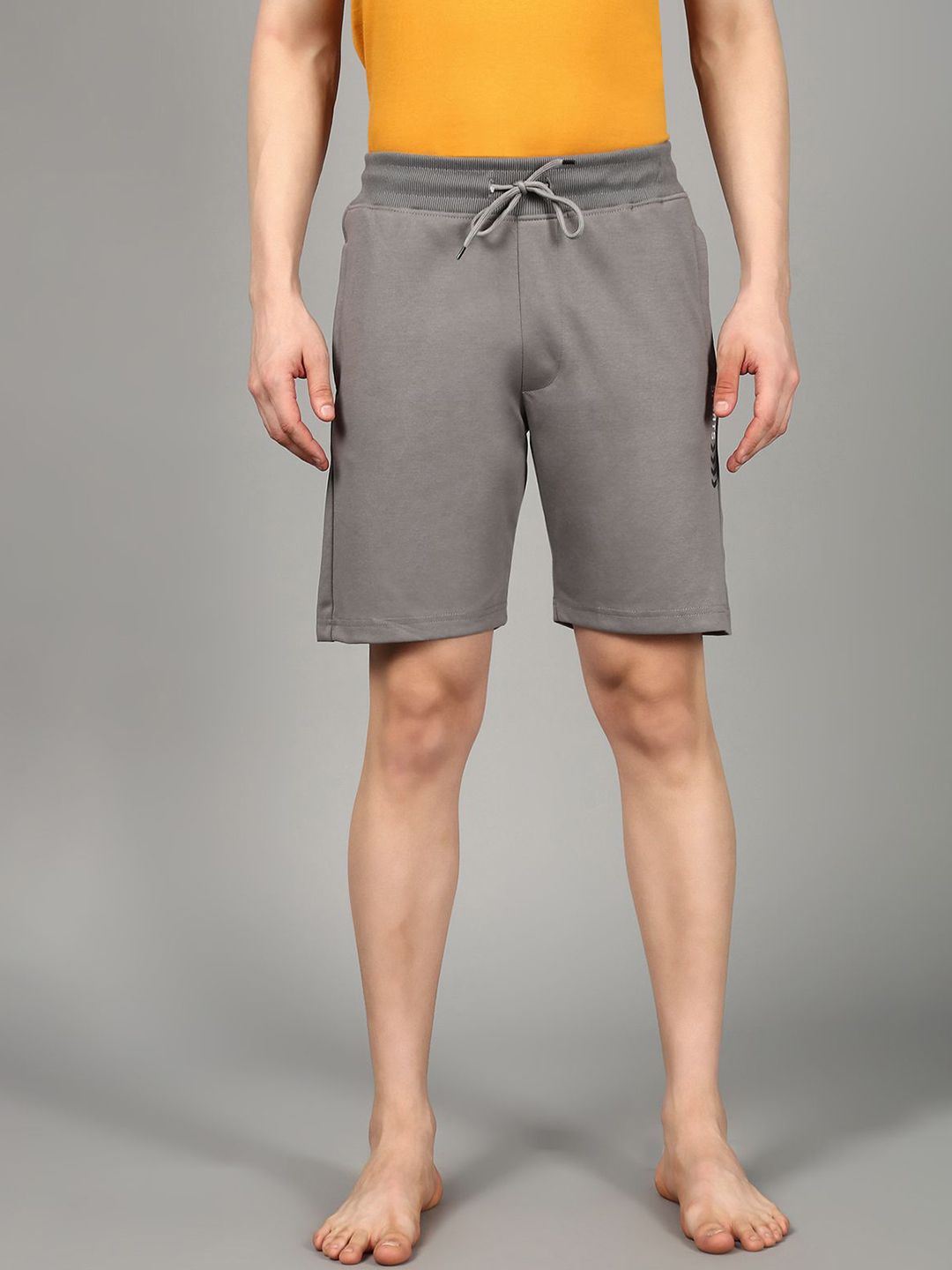 The Roadster Lifestyle Co Printed Casual Knitted Lounge Shorts With Side Pocket