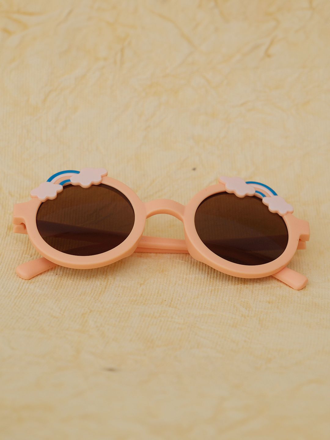 DukieKooky Unisex Kids Brown Lens & Pink Round Sunglasses with