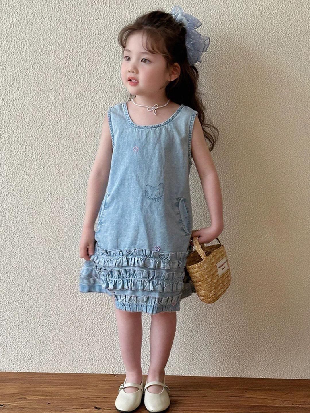 LULU & SKY Girls Embroidered Ruffled A-Line Dress-picture-19