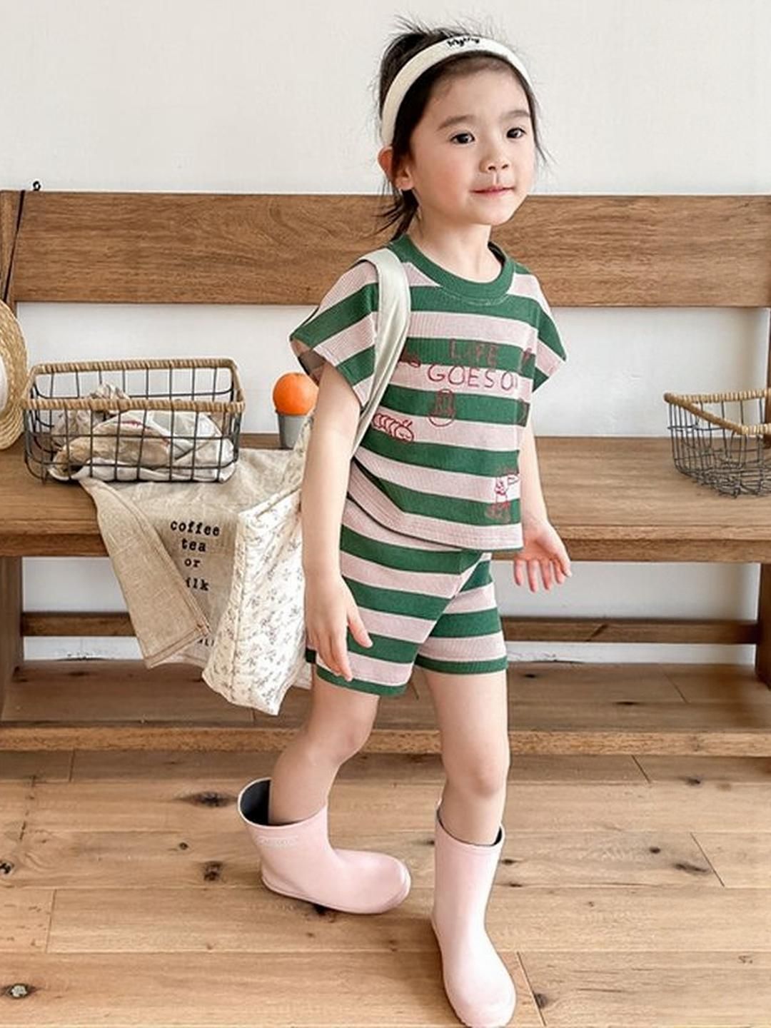 LULU & SKY Girls Striped Top with Shorts-picture-14