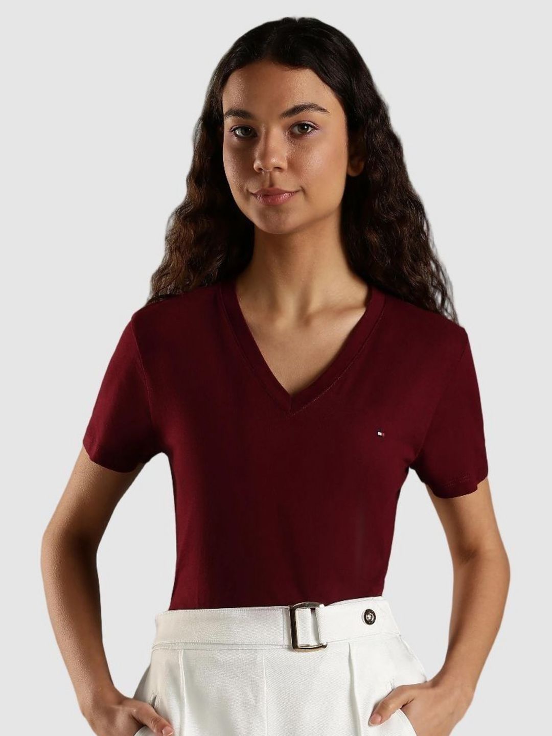 Tommy Hilfiger V-Neck Organic Cotton T-shirt-image-49