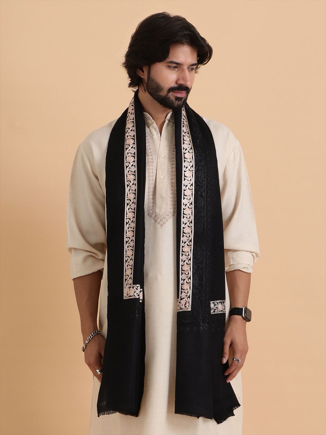 Tweedle Men Embroidered Stole-picture-25