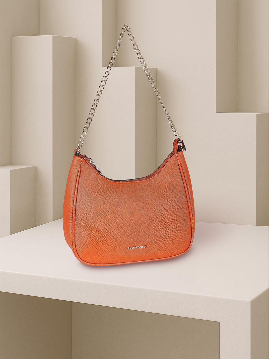 Allen Solly Woman Textured Oversized Structured Sling Bag-picture-22