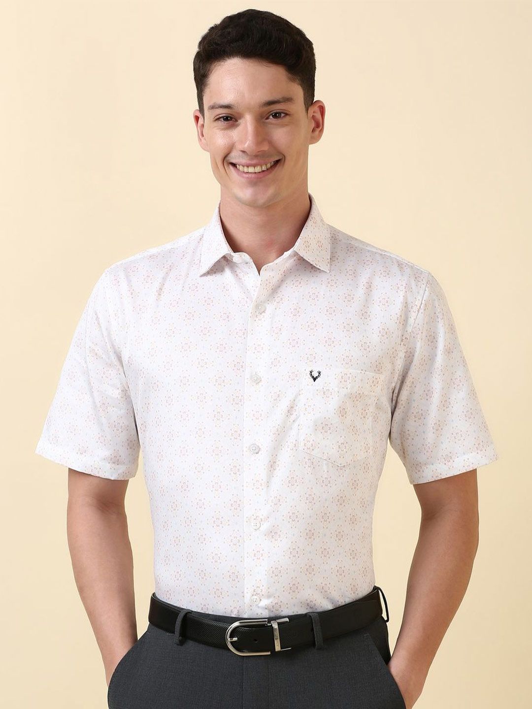 Allen Solly Slim Fit Floral Printed Pure Cotton Formal Shirt-picture-23