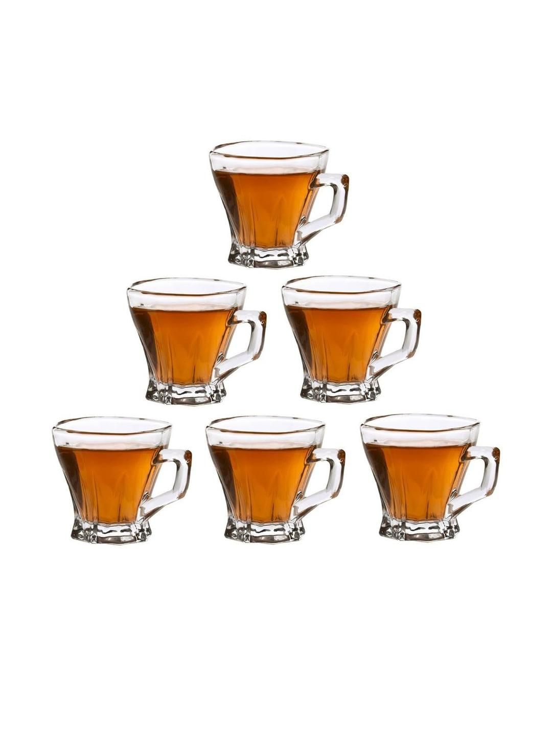Somil Clear Glass Coffee & Tea Cup / Mug (120 Ml), Enjoy Your Drink in Style, 7.8 X 9.7 X 8 Cm, Pack of 6-image-30