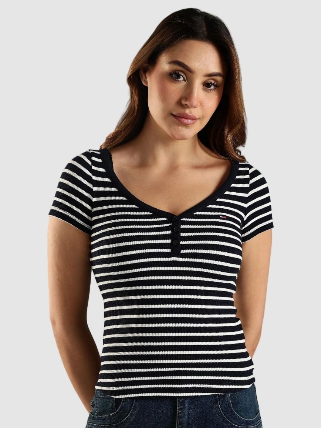 Tommy Hilfiger Striped Scoop Neck Slim-Fit T-shirt-picture-28