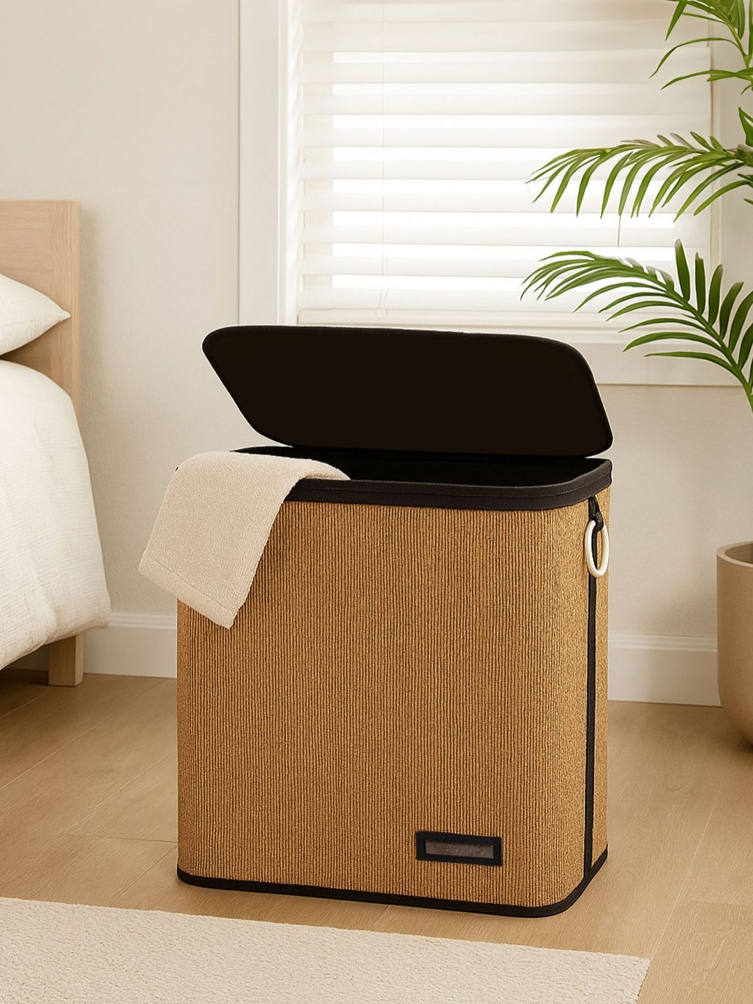 OBSESSIONS Brown & Black Large Foldable Laundry Storage Basket-image-18