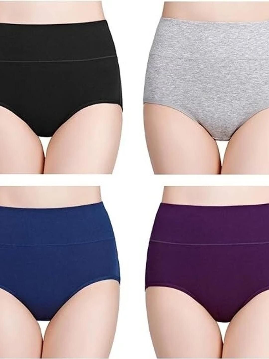ORLIZEA Pack of 4 Women High-Rise Cotton Blend Hipster Briefs-picture-32