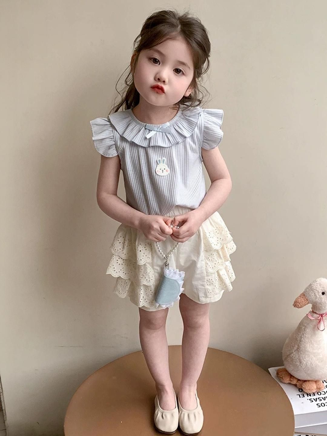 LULU & SKY Girls Striped Top With Shorts-picture-15