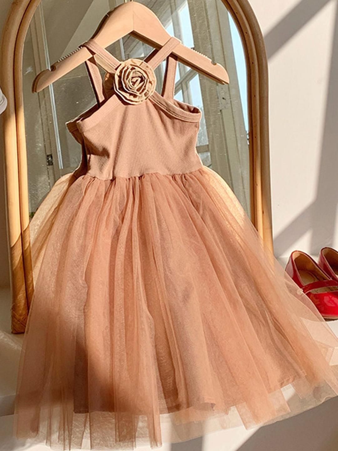 LULU & SKY Girls Shoulder Straps Corsage Fit And Flare Dress-image-41