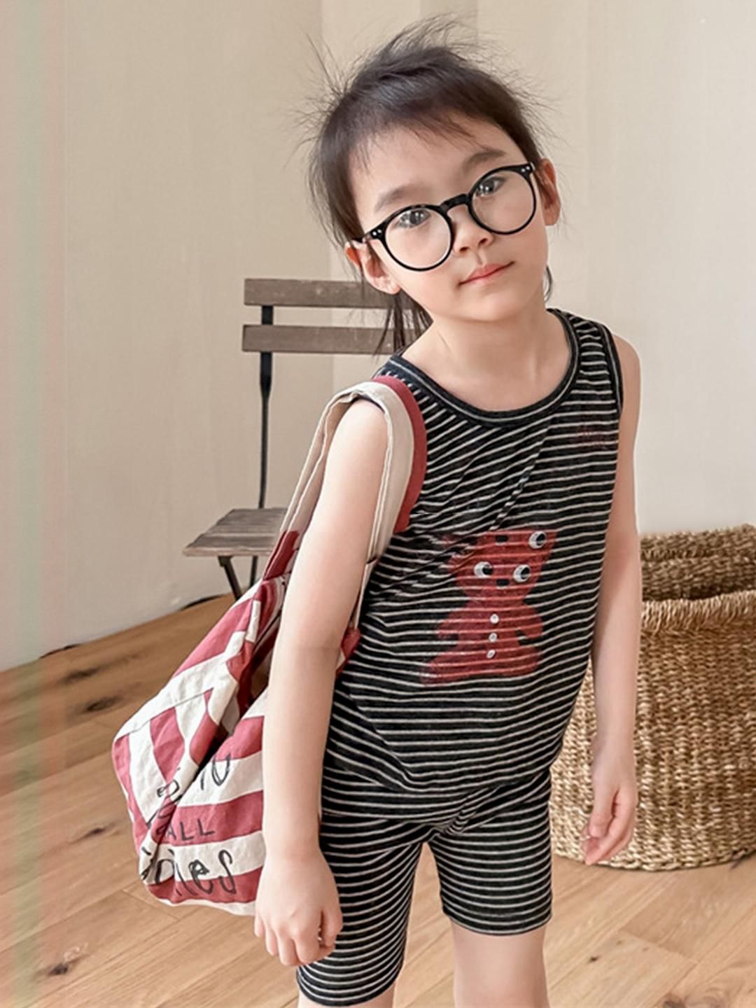 LULU & SKY Girls Striped Pure Cotton Top With Shorts-picture-25