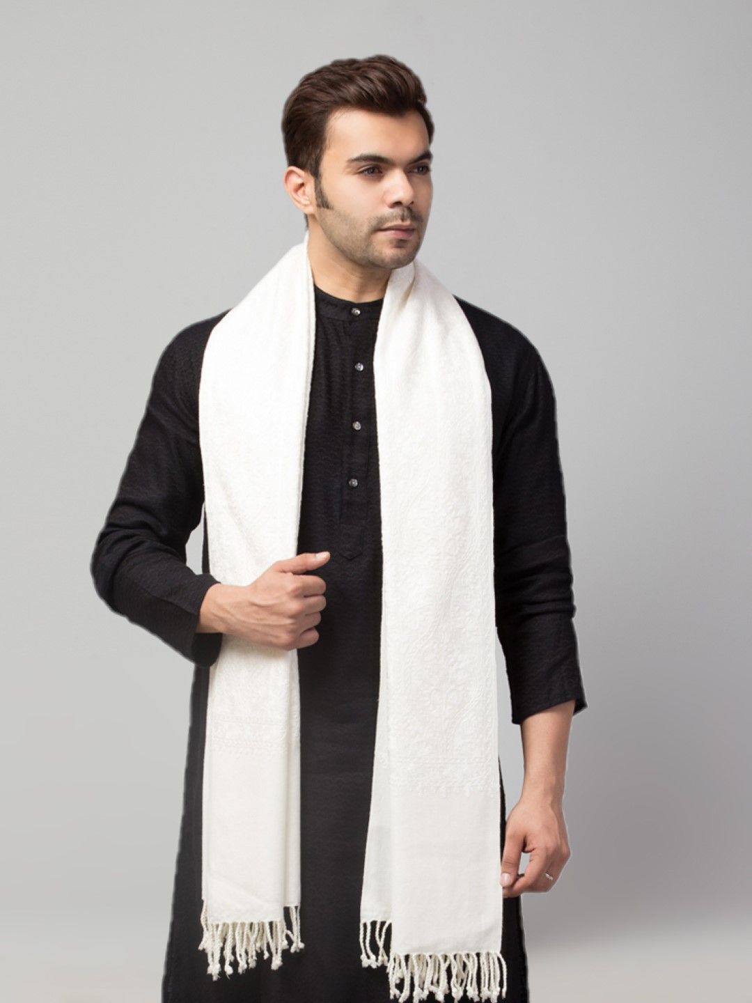 Tweedle Men Embroidered Stole-picture-13
