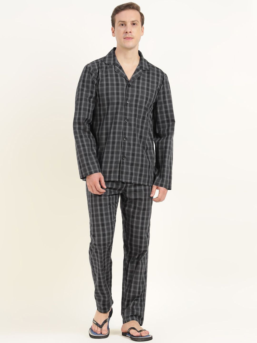 Hancock Men Pure Cotton Checked Night suit-picture-24