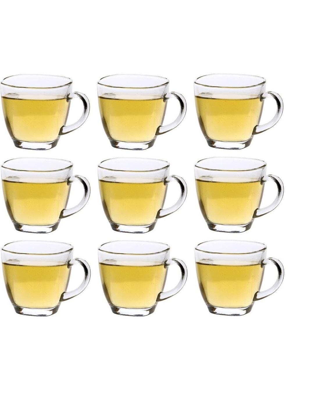 Somil Clear Glass Coffee & Tea Cup / Mug (100 Ml), Enjoy Your Drink in Style, 6.7 X 9 X 6.5 Cm, Pack of 9-image-29